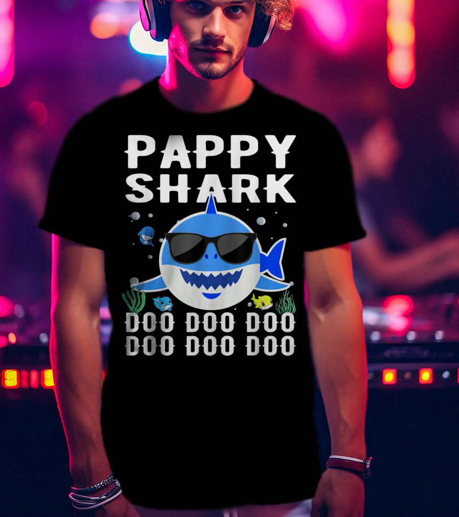 Pappy Shark Doo Doo Doo Doo Sunglasses Family Fun T-Shirt