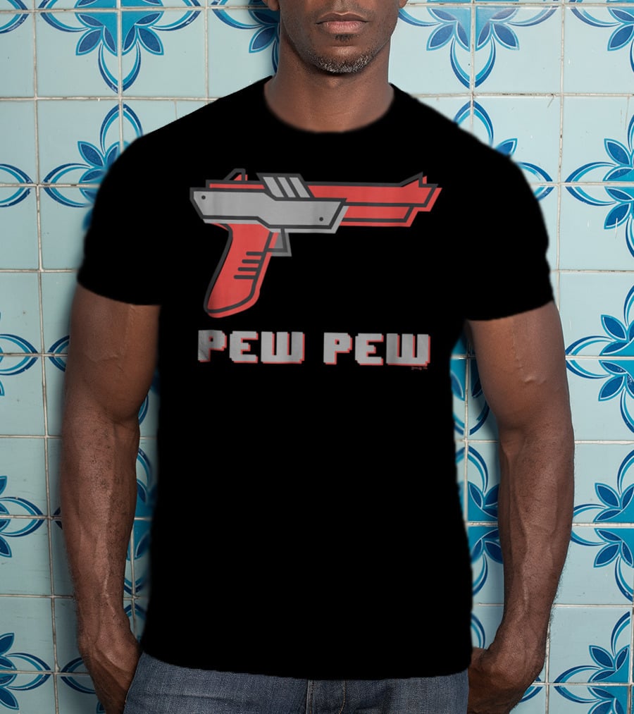 Pew Pew Retro Gaming Gun T-Shirt