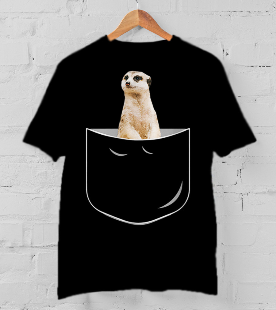 Pocket Meerkat Funny Meerkat In Pocket Standing Cute Wildlife Surrogate T-Shirt