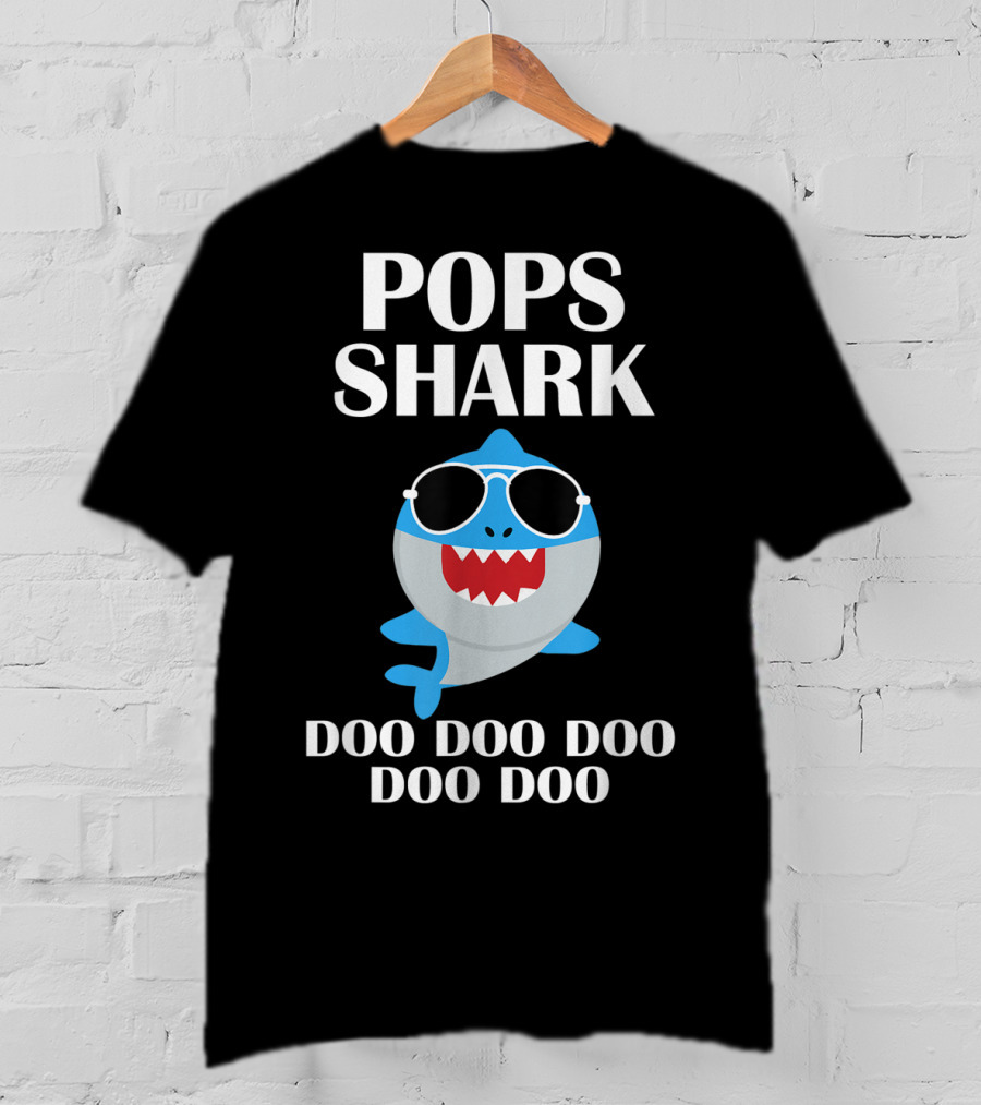 Pops Shark Doo Doo Doo Doo Doo Sunglasses Cartoon T-Shirt
