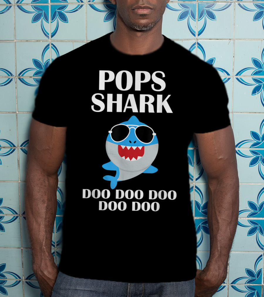 Pops Shark Doo Doo Doo Doo Doo Sunglasses Cartoon T-Shirt
