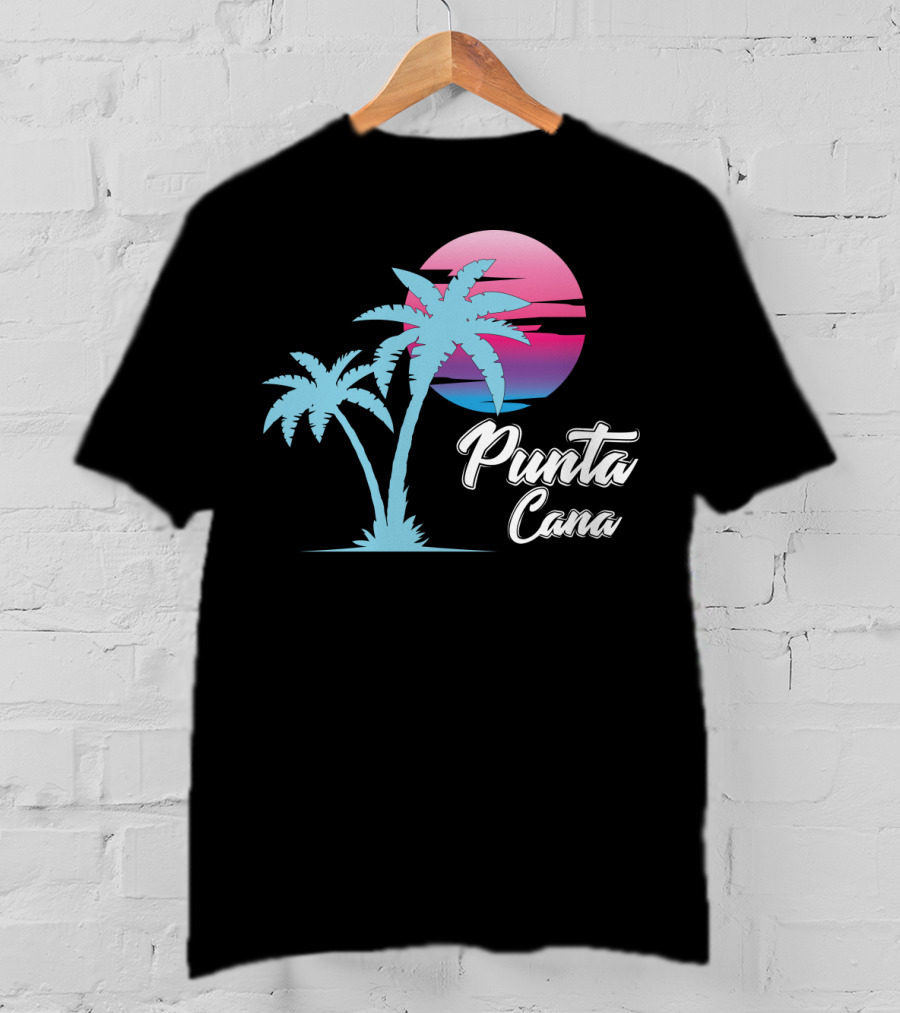 Punta Cana Cool Dainty Beach Lovers Sunset Palm Trees T-Shirt