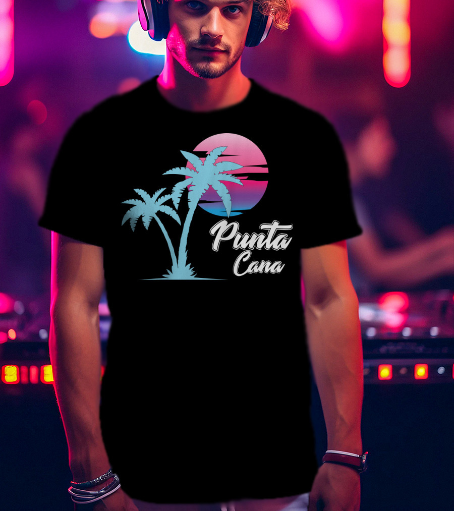Punta Cana Cool Dainty Beach Lovers Sunset Palm Trees T-Shirt