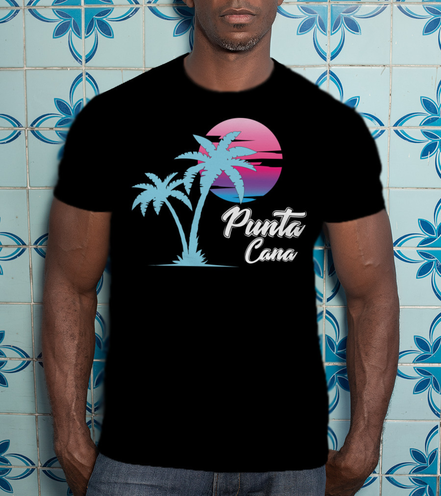 Punta Cana Cool Dainty Beach Lovers Sunset Palm Trees T-Shirt