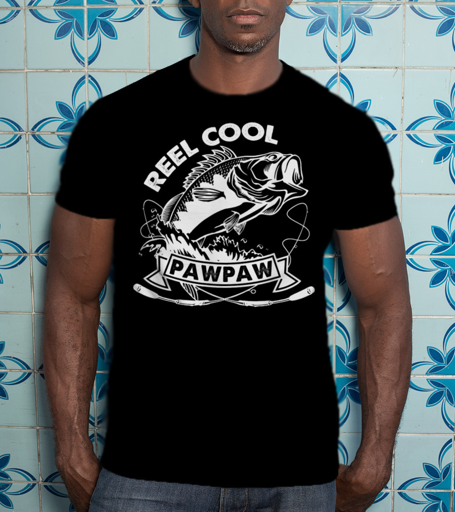 Reel Cool Pawpaw Fishing Bass Splash And Line T-Shirt