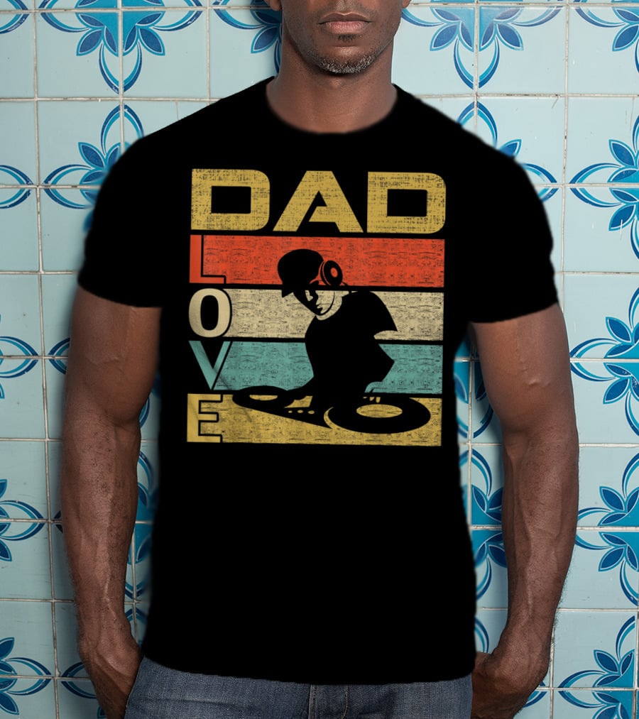 Retro Vintage Dad Love DJ Deejay Funny Father's T-Shirt