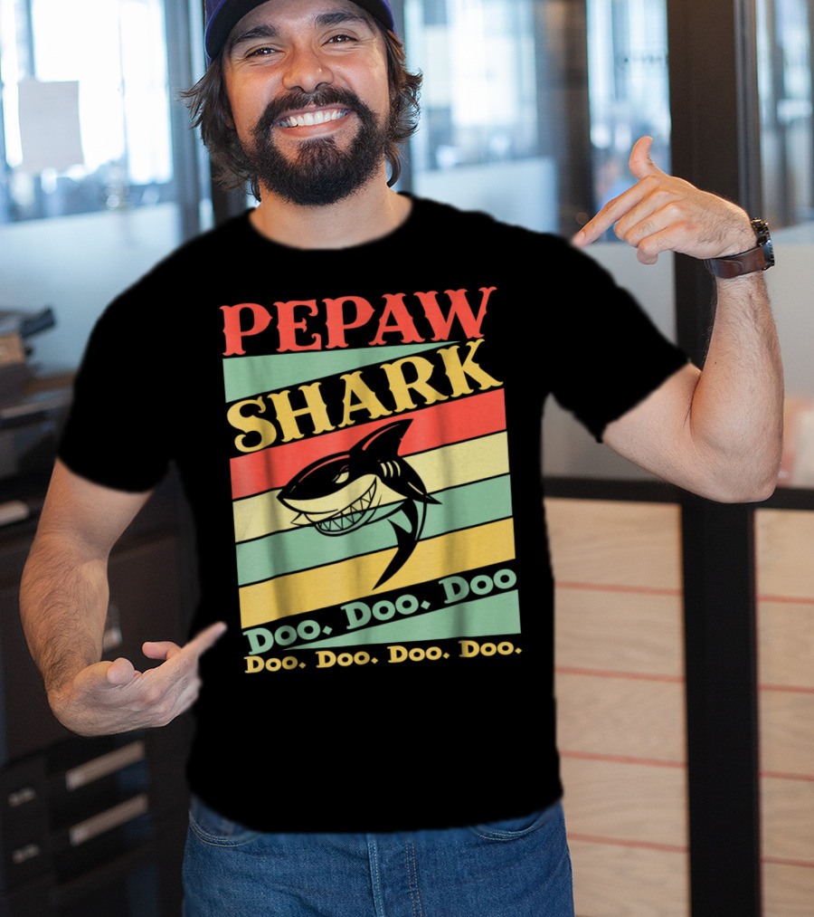 PEPAW SHARK Doo Doo Doo Retro Vintage T-Shirt