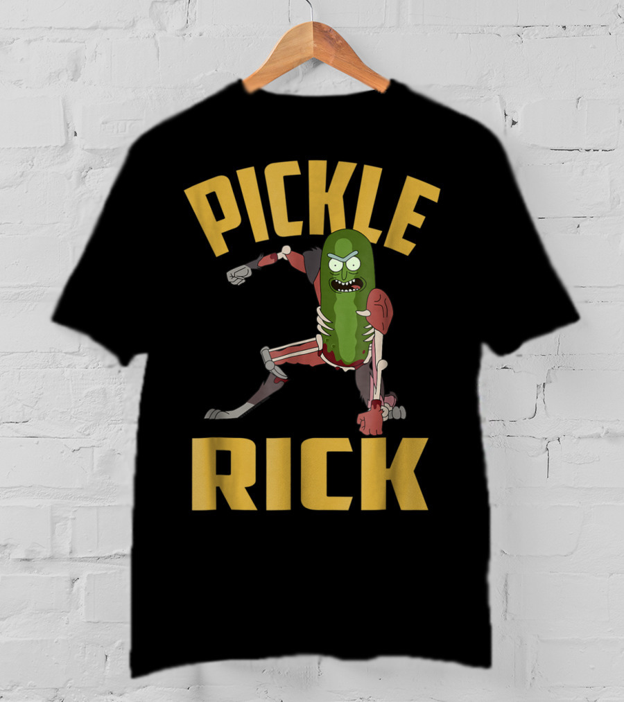 Rick And Morty Pickle Rick Punch Action Pose T-Shirt