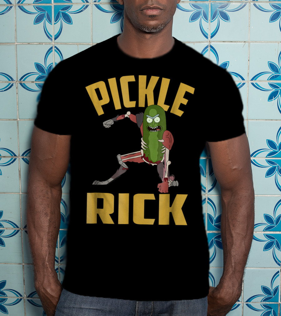 Rick And Morty Pickle Rick Punch Action Pose T-Shirt