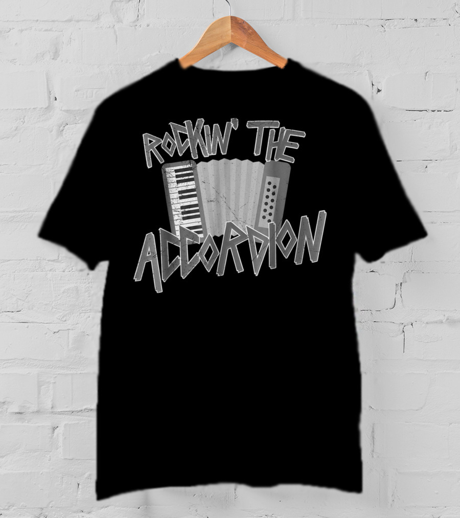 Rockin' The Accordion Vintage Music Band Instrument T-Shirt