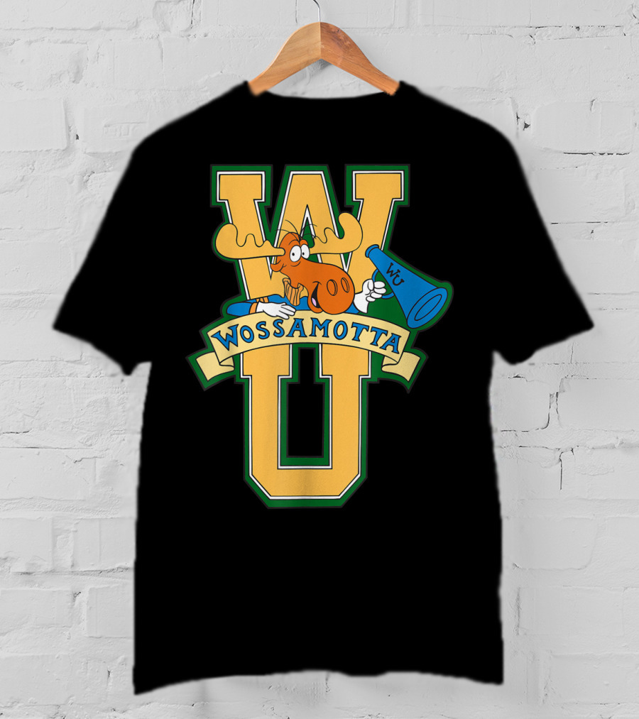 Rocky And Bullwinkle Wossamotta U WU Moose Megaphone T-Shirt