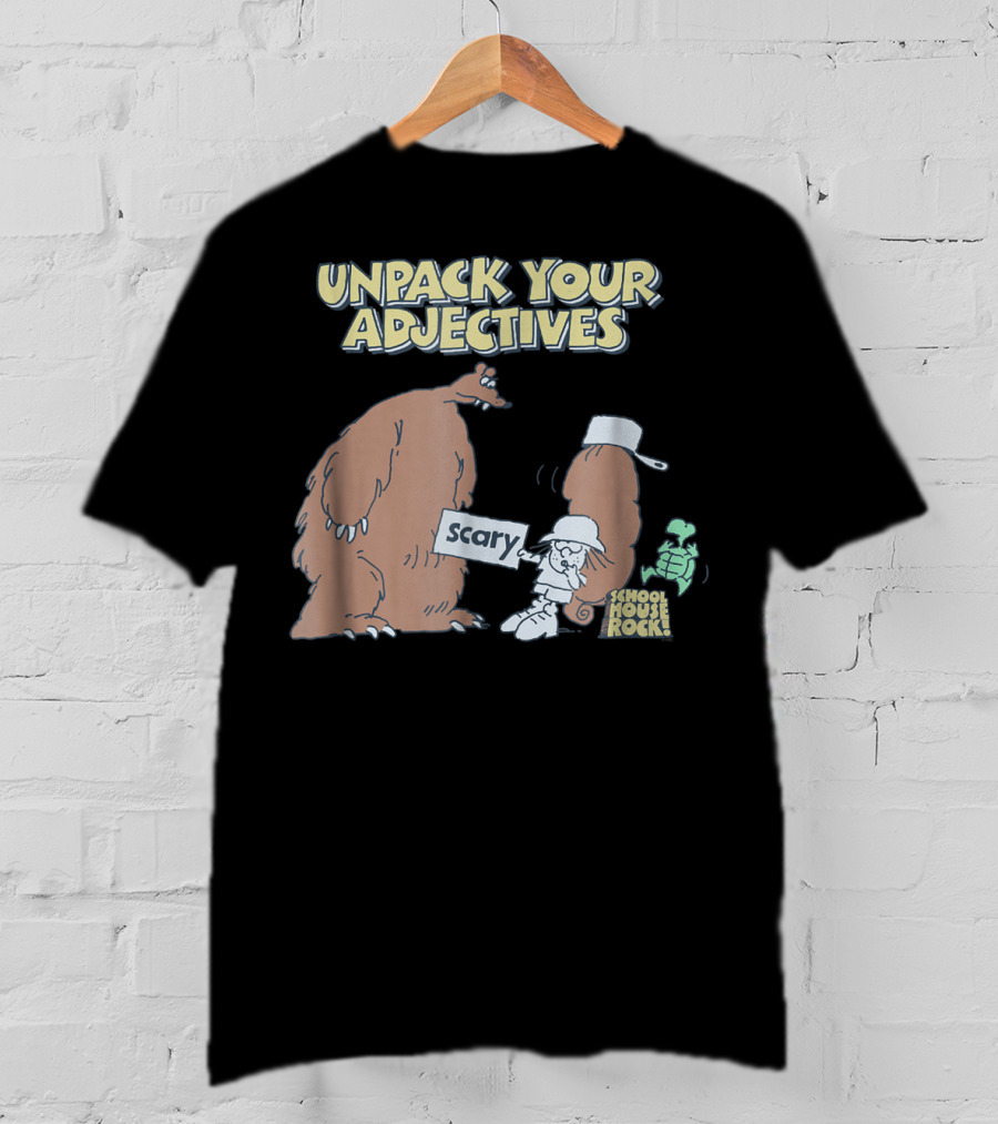 Schoolhouse Rock Unpack Your Adjectives Scary Bear T-Shirt