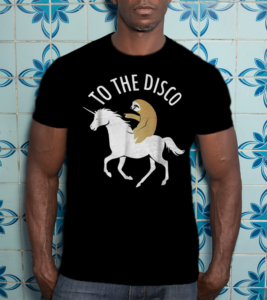 Sloth Riding Unicorn To The Disco T-Shirt