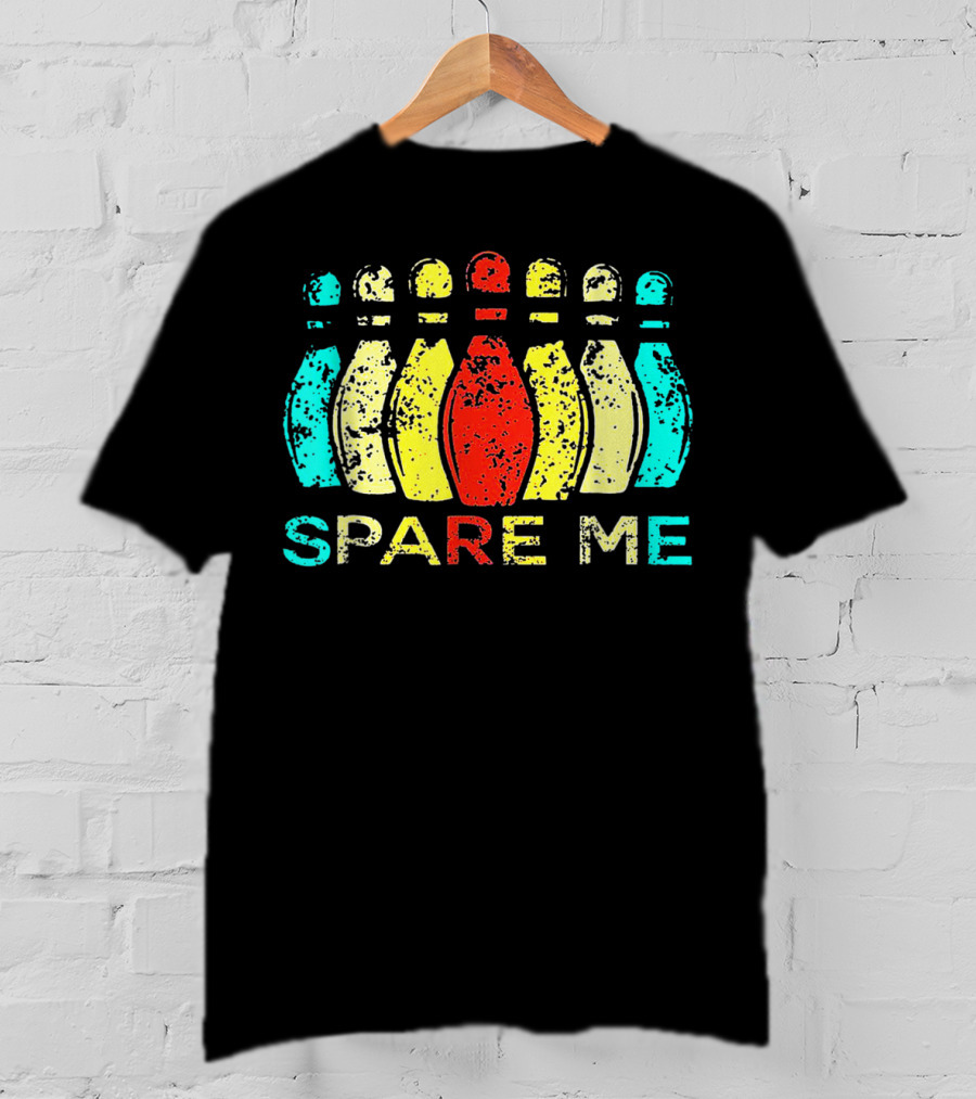 Spare Me Bowling Vintage Bowling Pins T-Shirt
