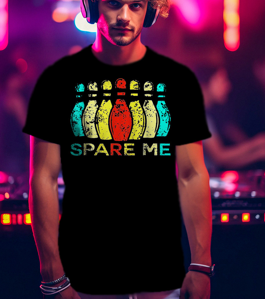 Spare Me Bowling Vintage Bowling Pins T-Shirt