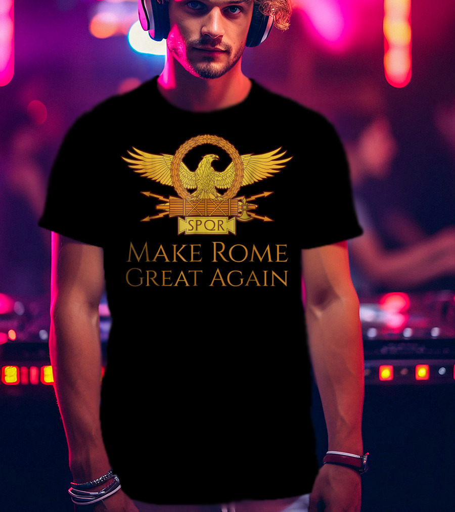 SPQR Make Rome Great Again Roman Eagle Emblem T-Shirt