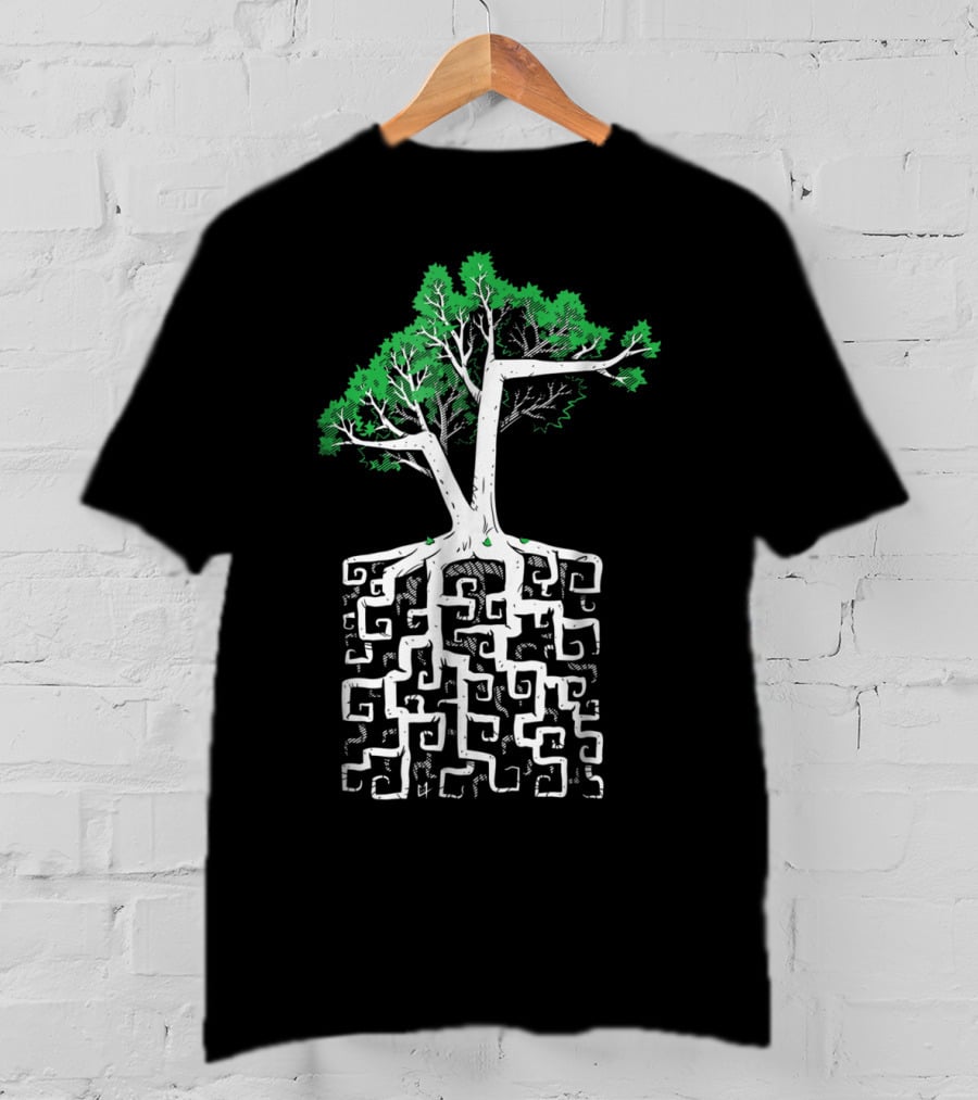 Square Root Tree Math Concept With Intricate Roots And Foliage T-Shirt