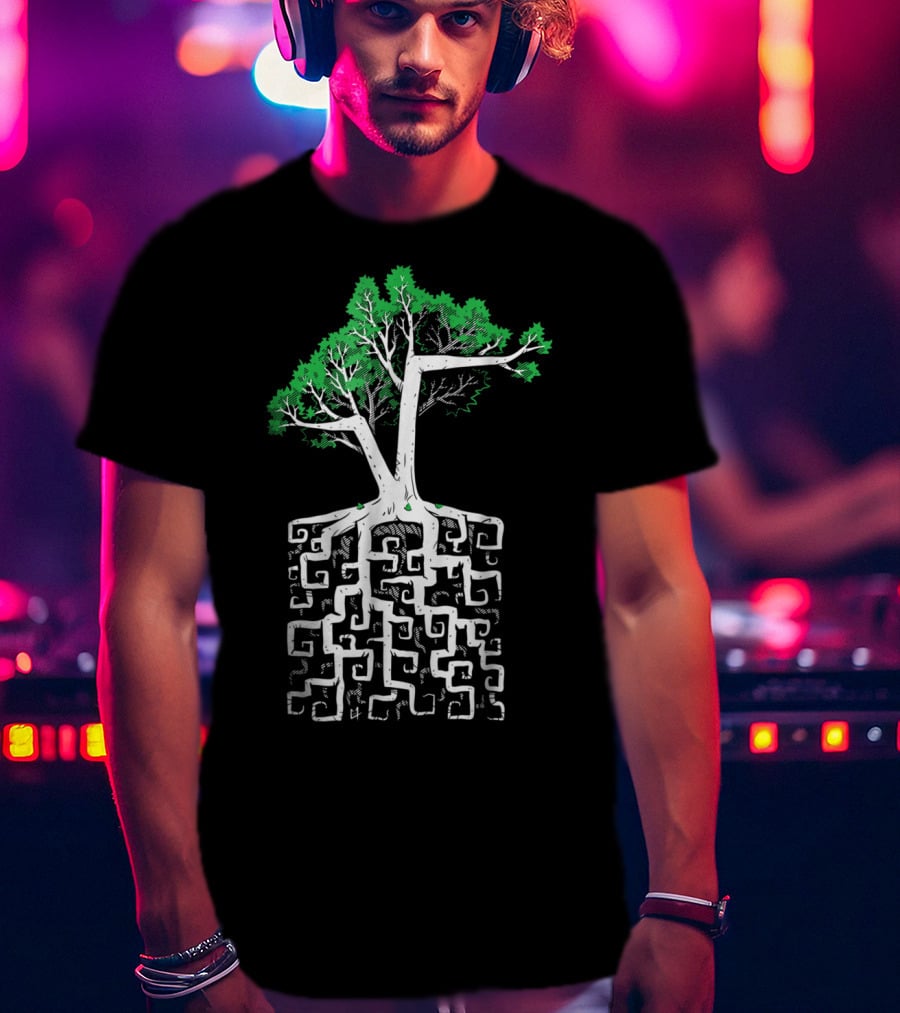 Square Root Tree Math Concept With Intricate Roots And Foliage T-Shirt