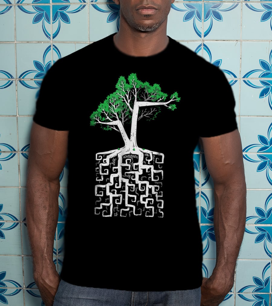 Square Root Tree Math Concept With Intricate Roots And Foliage T-Shirt