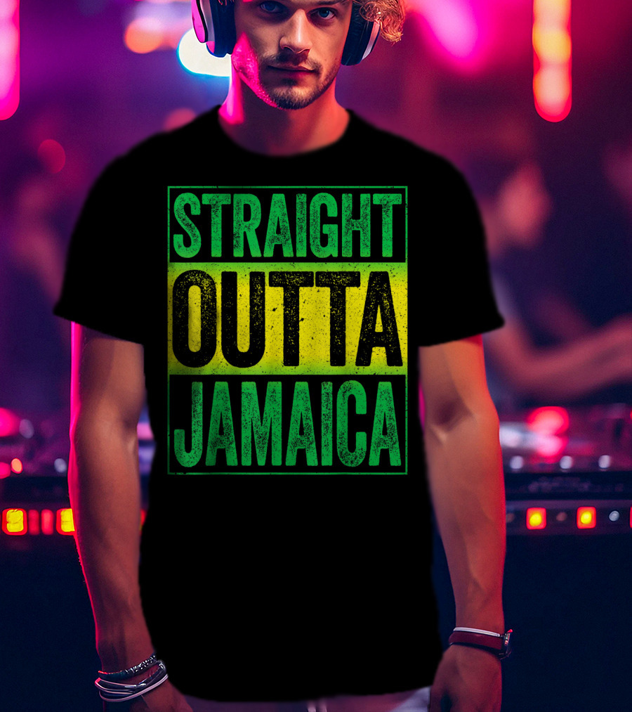 Straight Outta Jamaica Caribbean Party Vibes T-Shirt