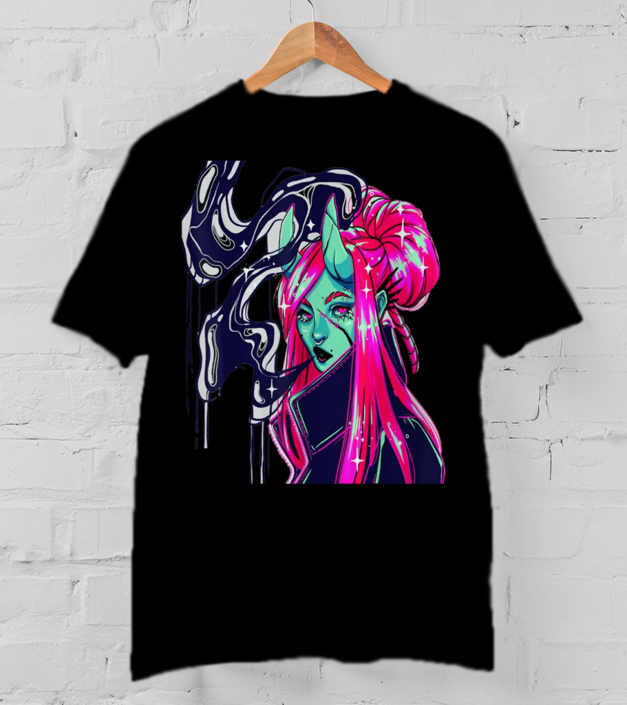 Angel Demon Neon Fantasy Comic T-Shirt