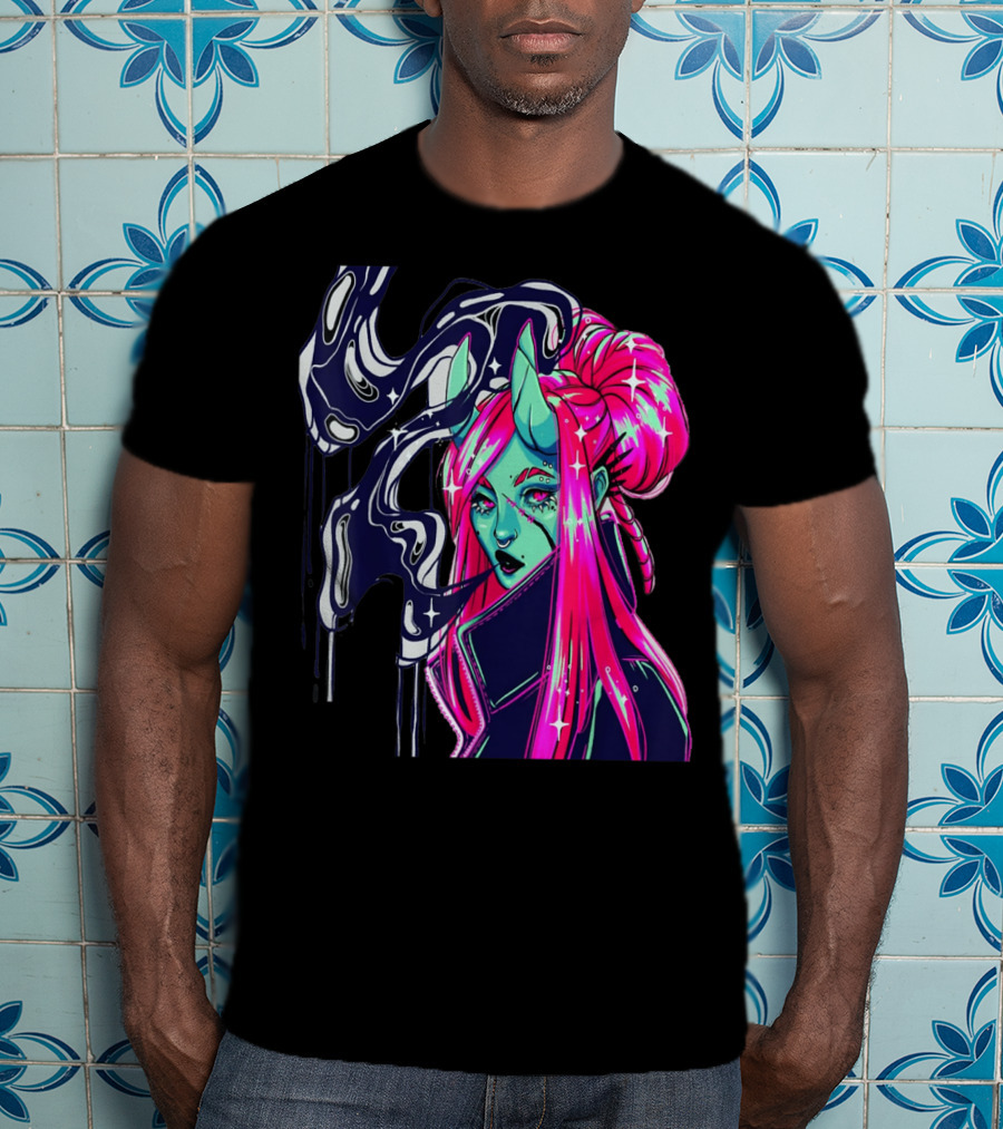 Angel Demon Neon Fantasy Comic T-Shirt