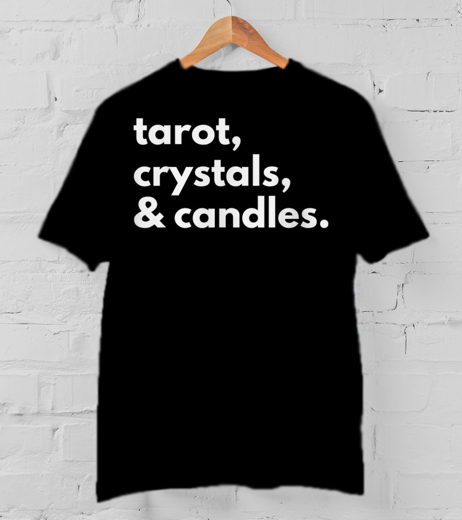 Tarot Crystals And Candles Magick Mystical Elements T-Shirt