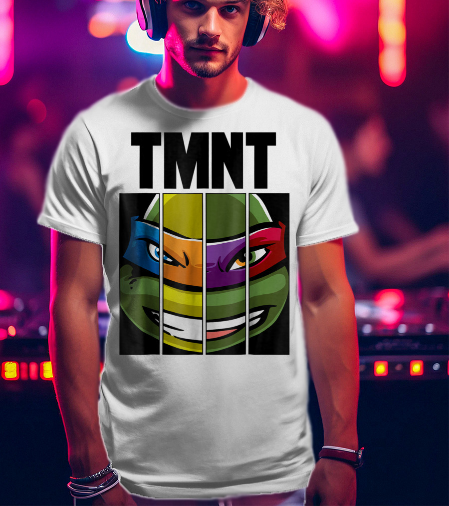 TMNT Turtle Faces Colorful Bandana Mashup T-Shirt