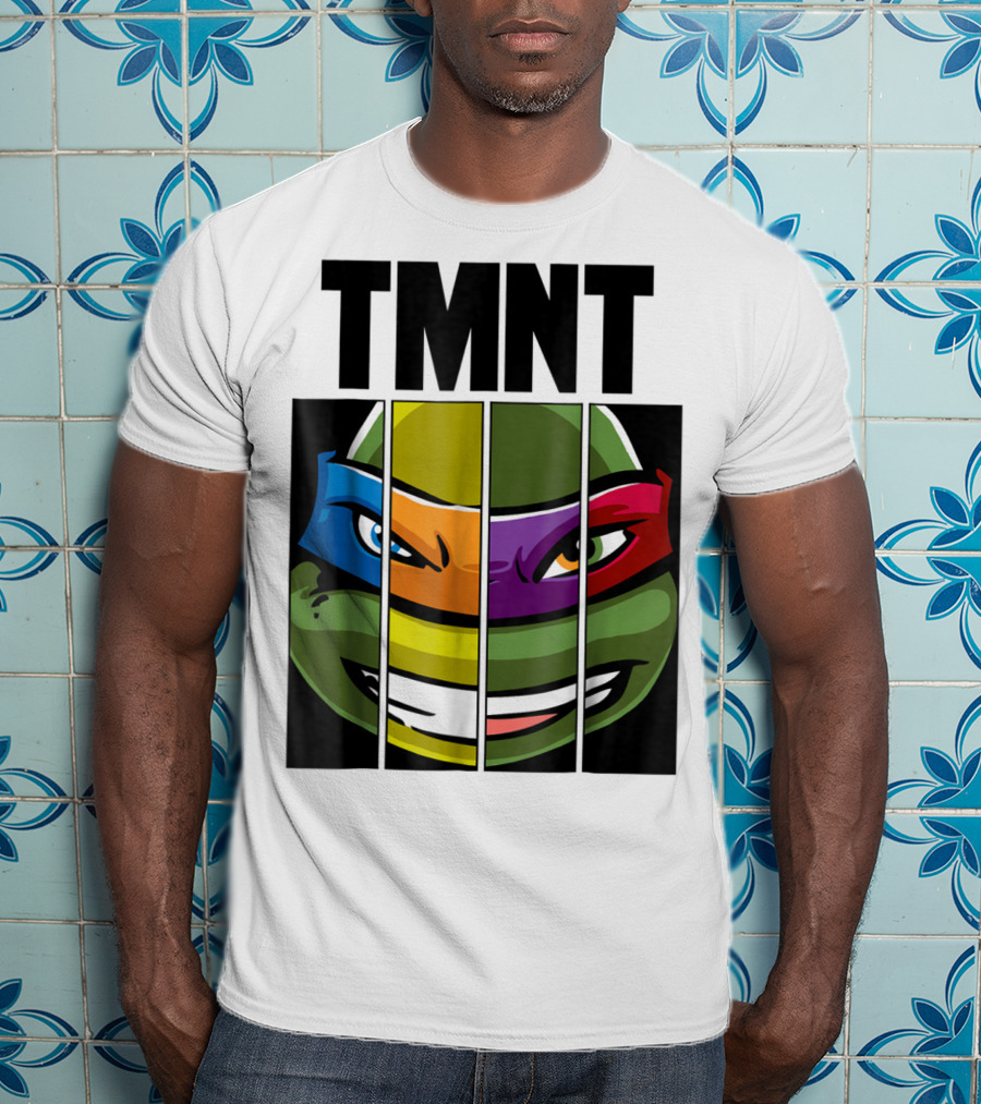 TMNT Turtle Faces Colorful Bandana Mashup T-Shirt