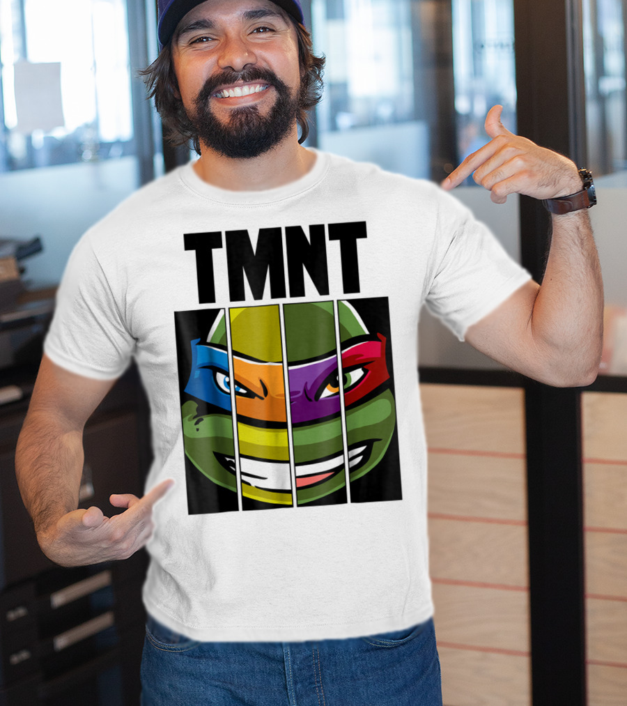 TMNT Turtle Faces Colorful Bandana Mashup T-Shirt