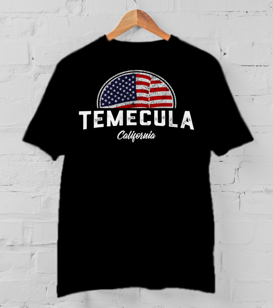 Temecula California American Flag T-Shirt
