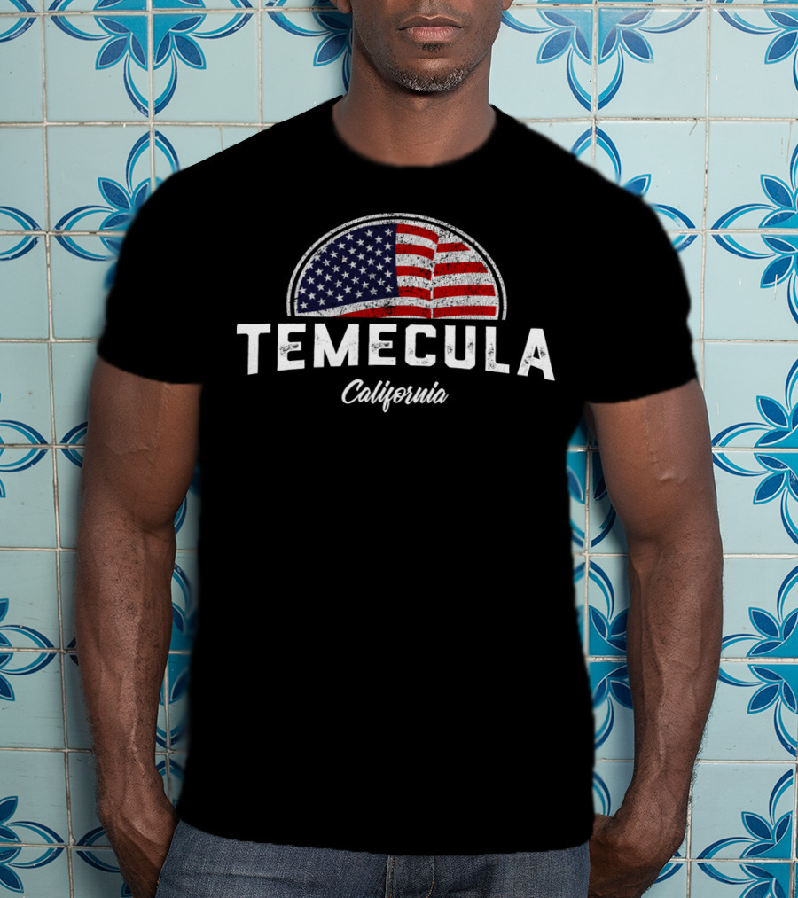 Temecula California American Flag T-Shirt