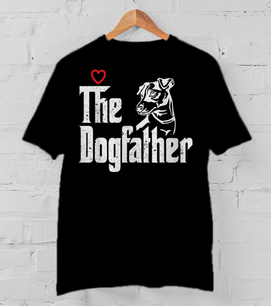 The Dogfather Jack Russell Dog Dad Father With Heart T-Shirt