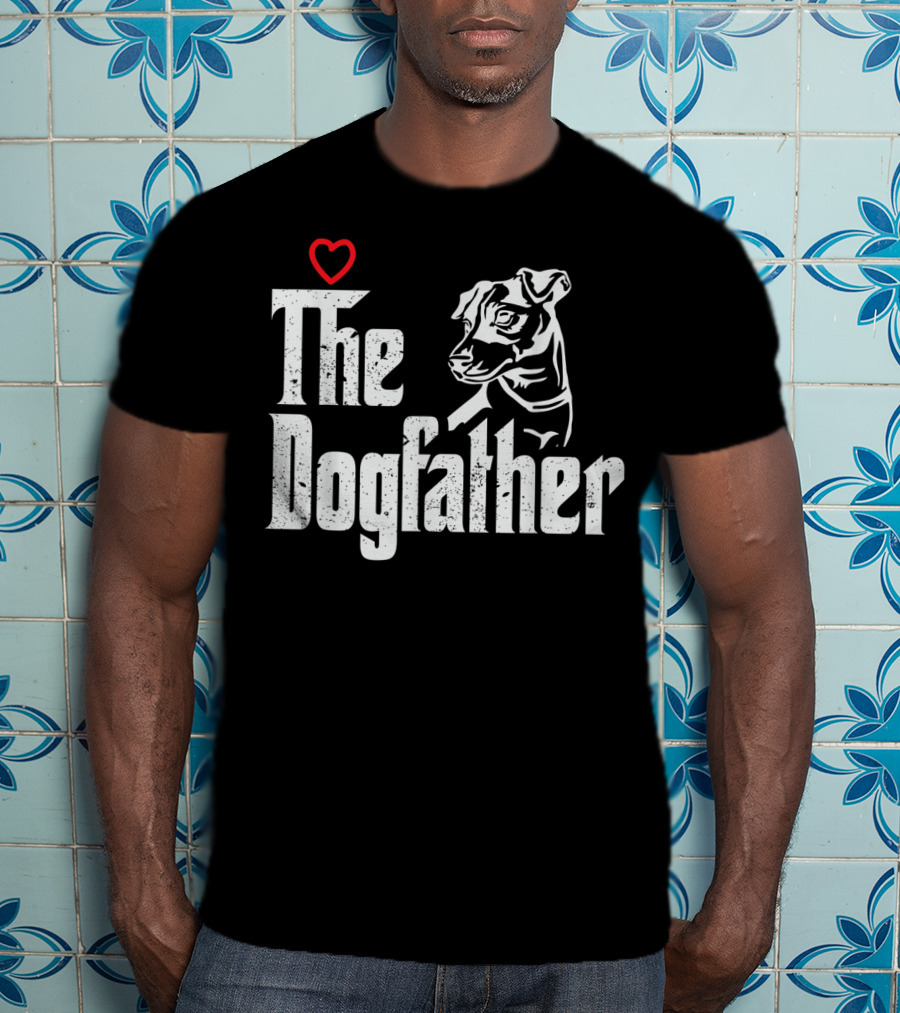 The Dogfather Jack Russell Dog Dad Father With Heart T-Shirt