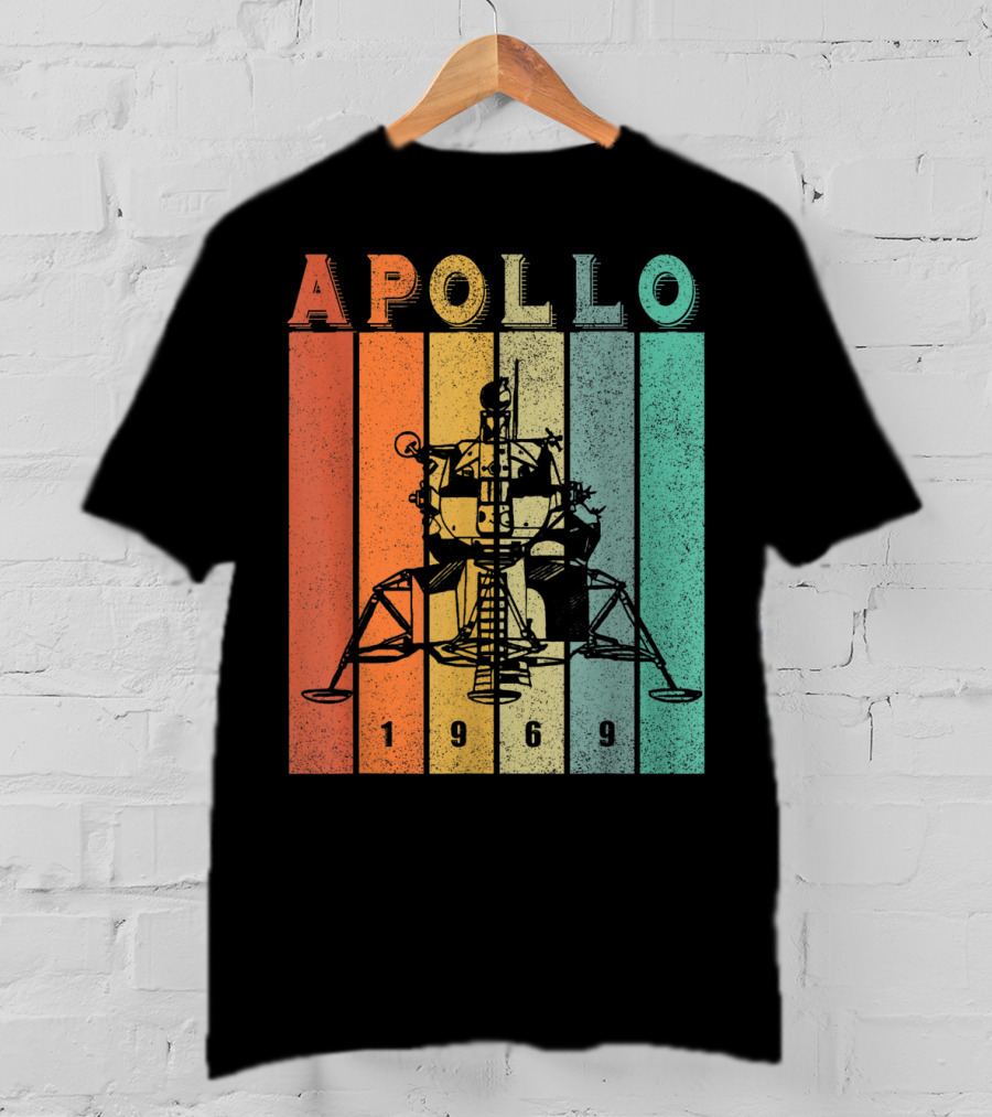 Apollo 1969 Lunar Module Vintage Retro Stripes T-Shirt