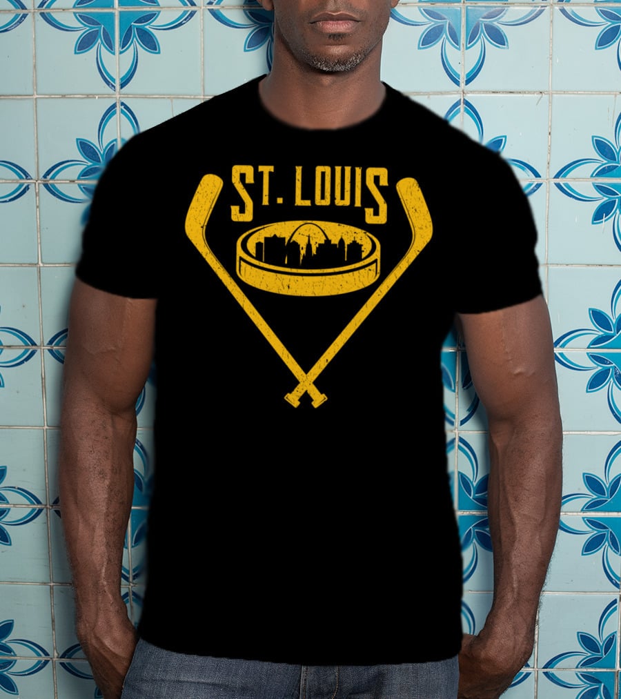 St Louis Missouri Skyline Vintage Hockey T-Shirt