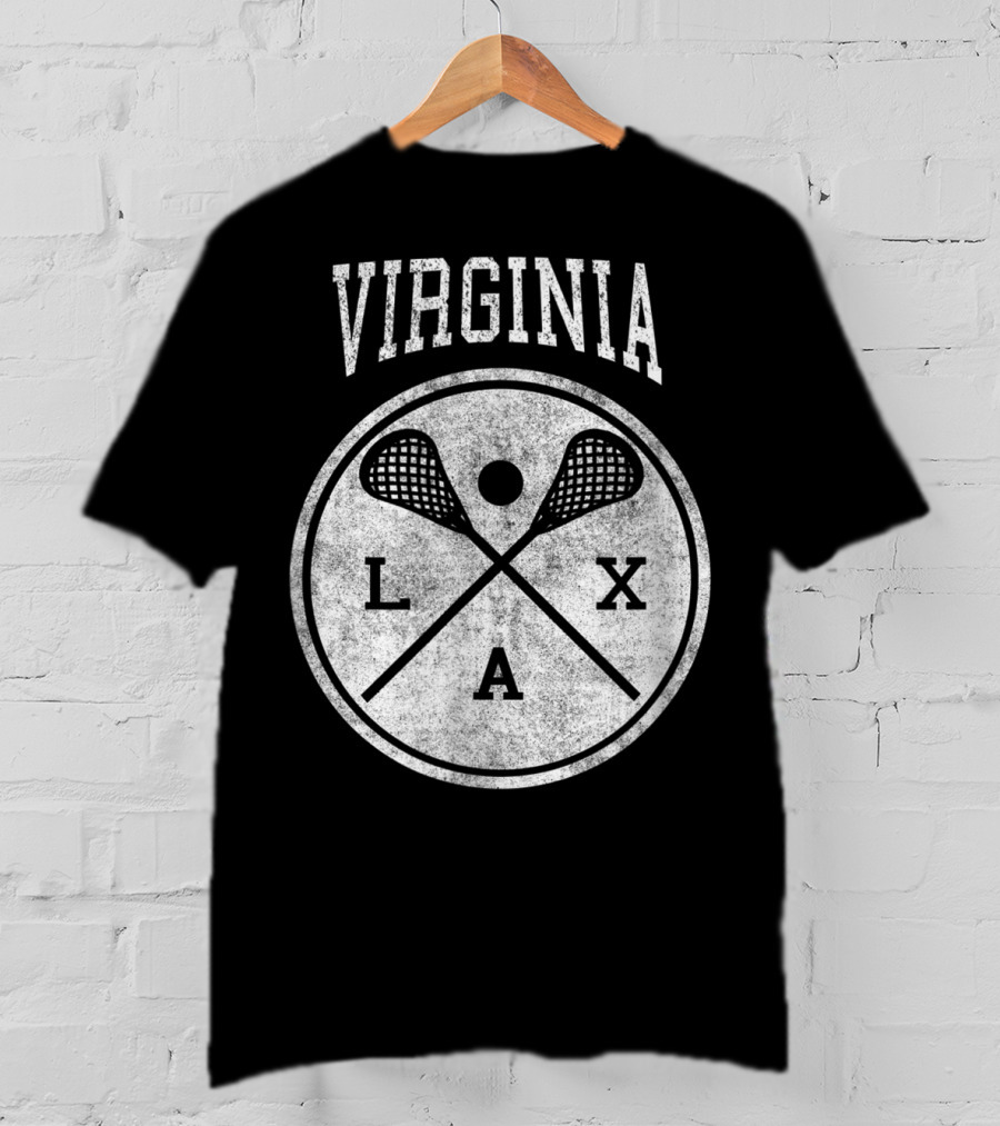 Virginia LAX Vintage Lacrosse Crossed Sticks Circle T-Shirt