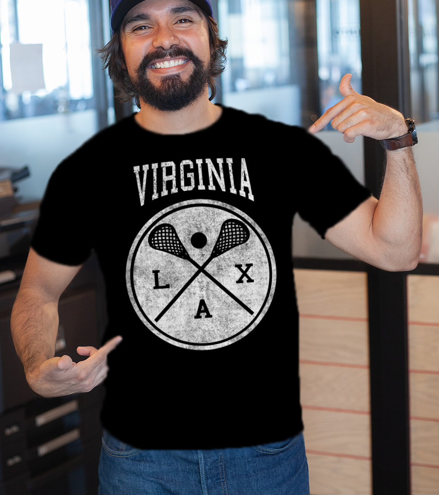 Virginia LAX Vintage Lacrosse Crossed Sticks Circle T-Shirt