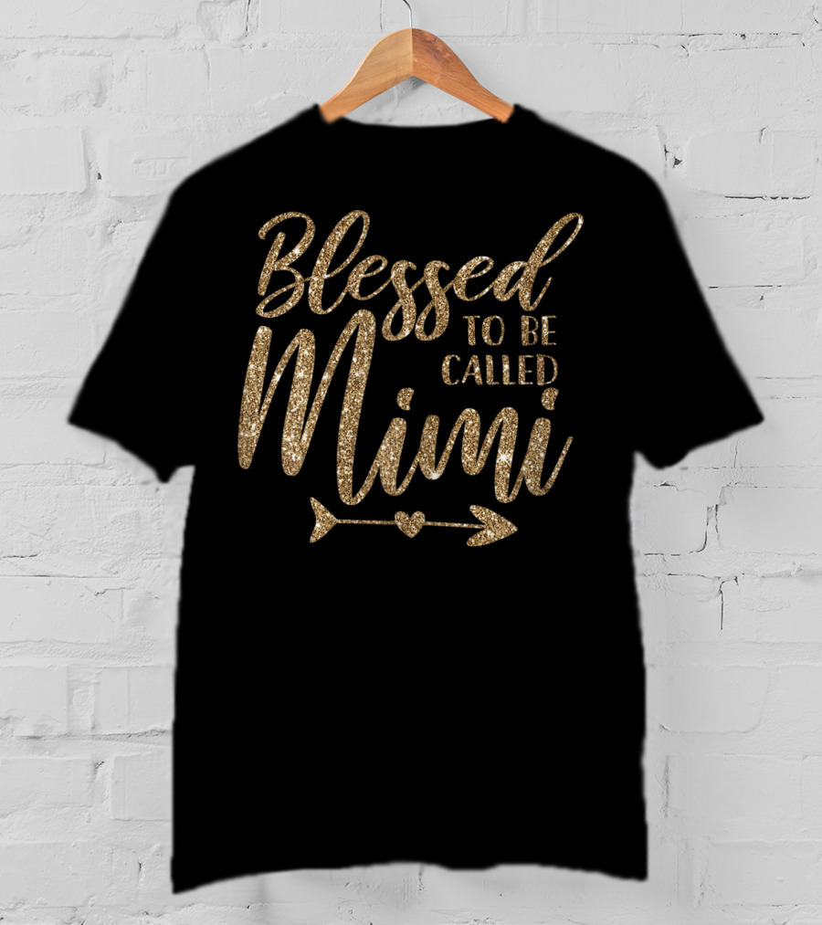 Blessed To Be Called Mimi Glitter Arrow T-Shirt