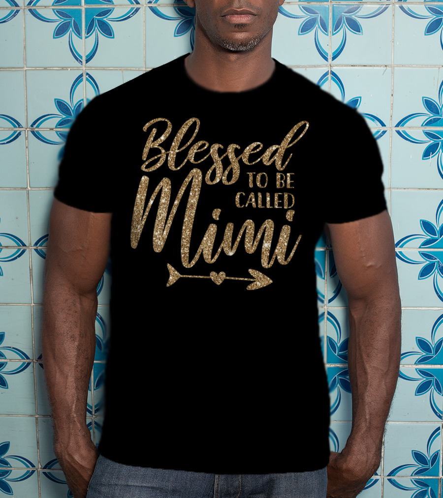 Blessed To Be Called Mimi Glitter Arrow T-Shirt