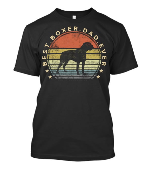Best Boxer Dad Ever Vintage Dog Lover Father's Day T-Shirt
