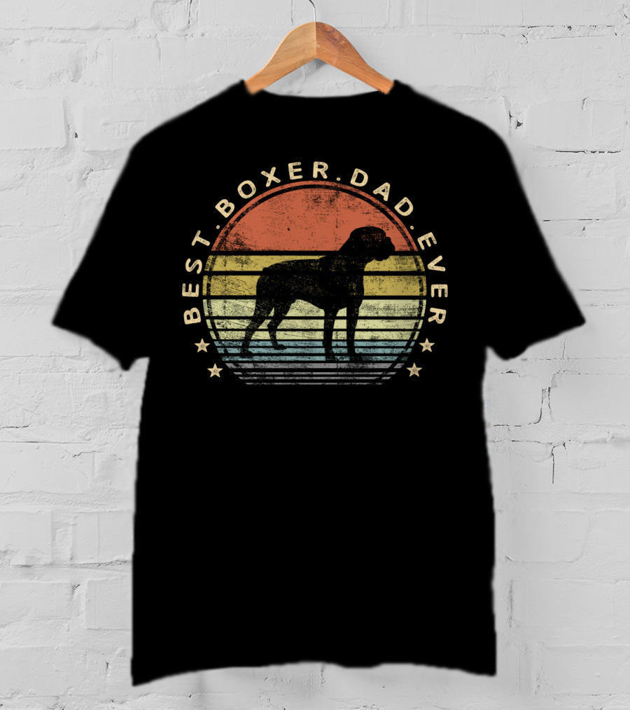 Best Boxer Dad Ever Vintage Dog Lover Father's Day T-Shirt