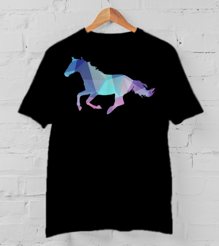 Horse Love Colorful Abstract Horse Triangles T-Shirt