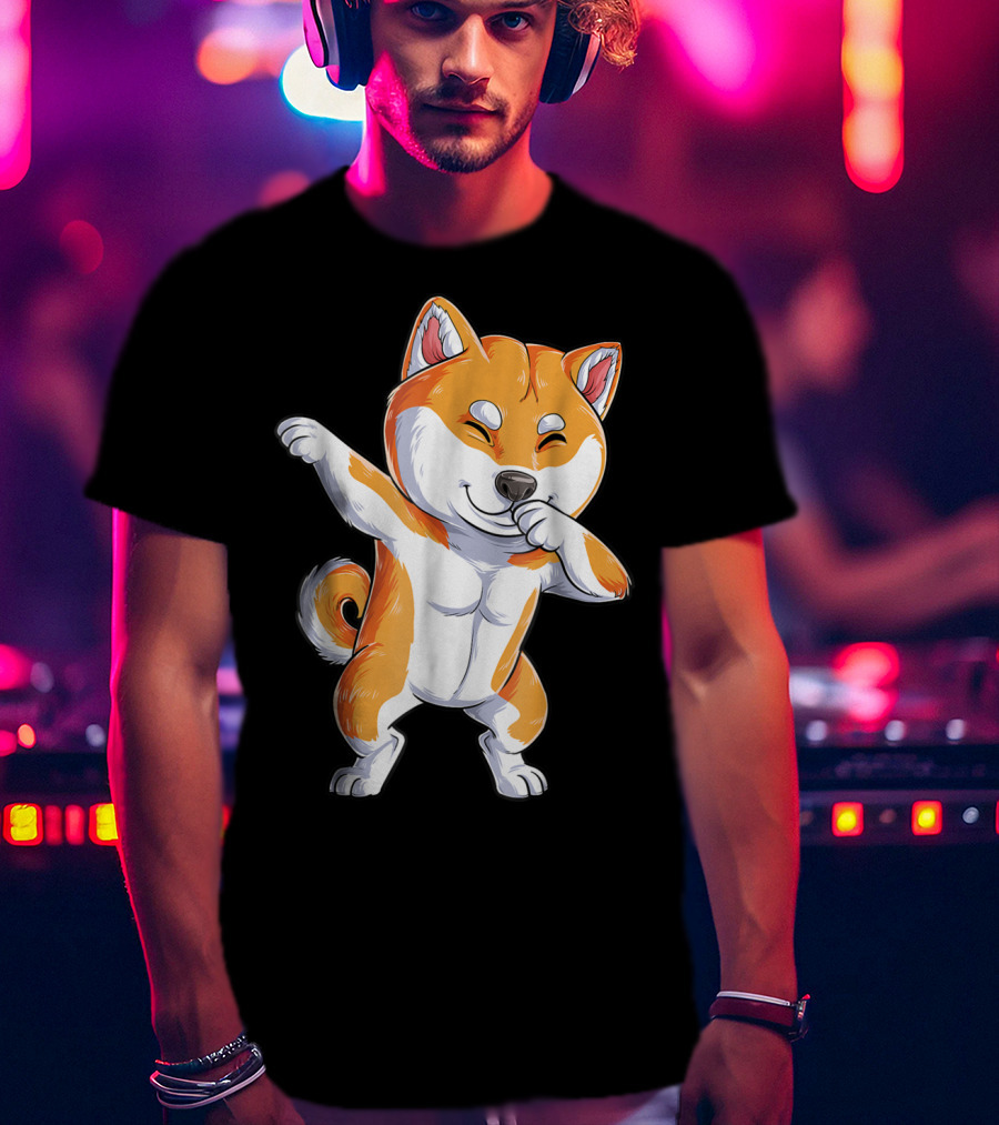 Dabbing Shiba Inu Kids Boys Puppy Dance T-Shirt