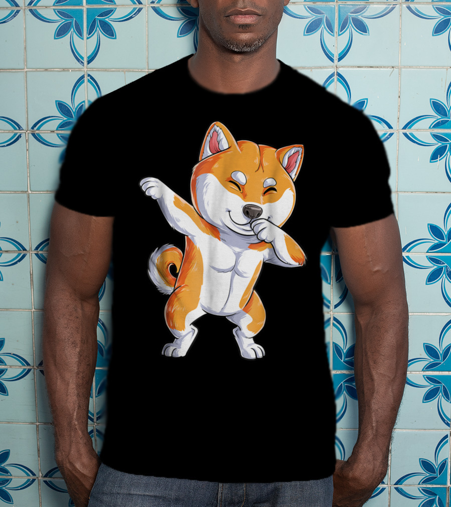 Dabbing Shiba Inu Kids Boys Puppy Dance T-Shirt