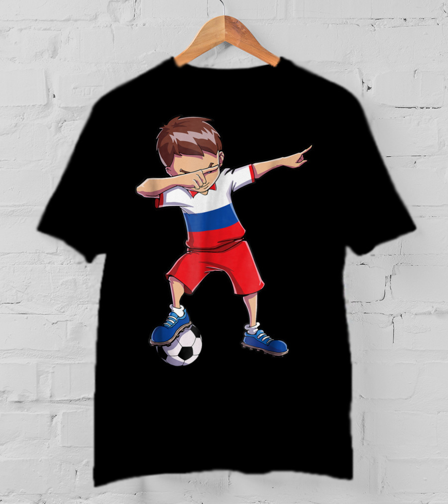 Dabbing Soccer Russia Russian Football Player T-Shirt
