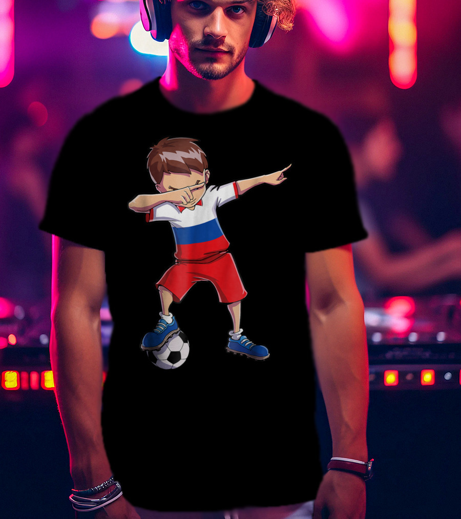 Dabbing Soccer Russia Russian Football Player T-Shirt