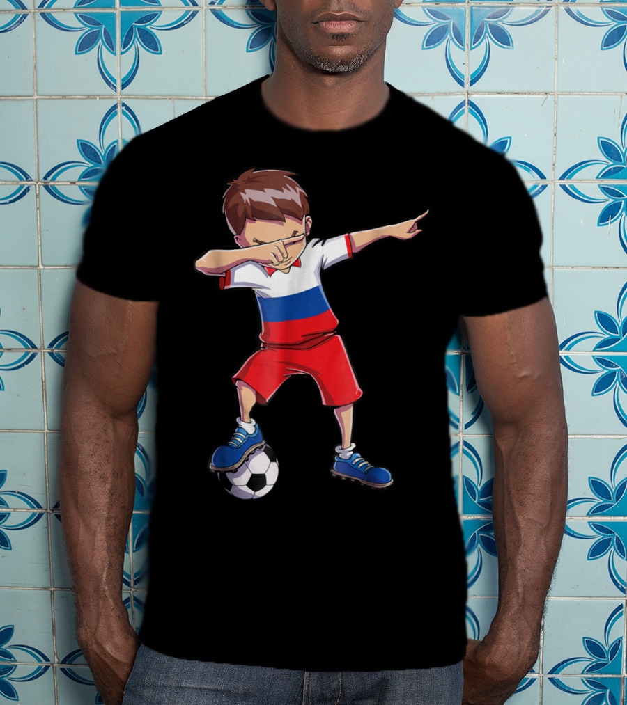 Dabbing Soccer Russia Russian Football Player T-Shirt