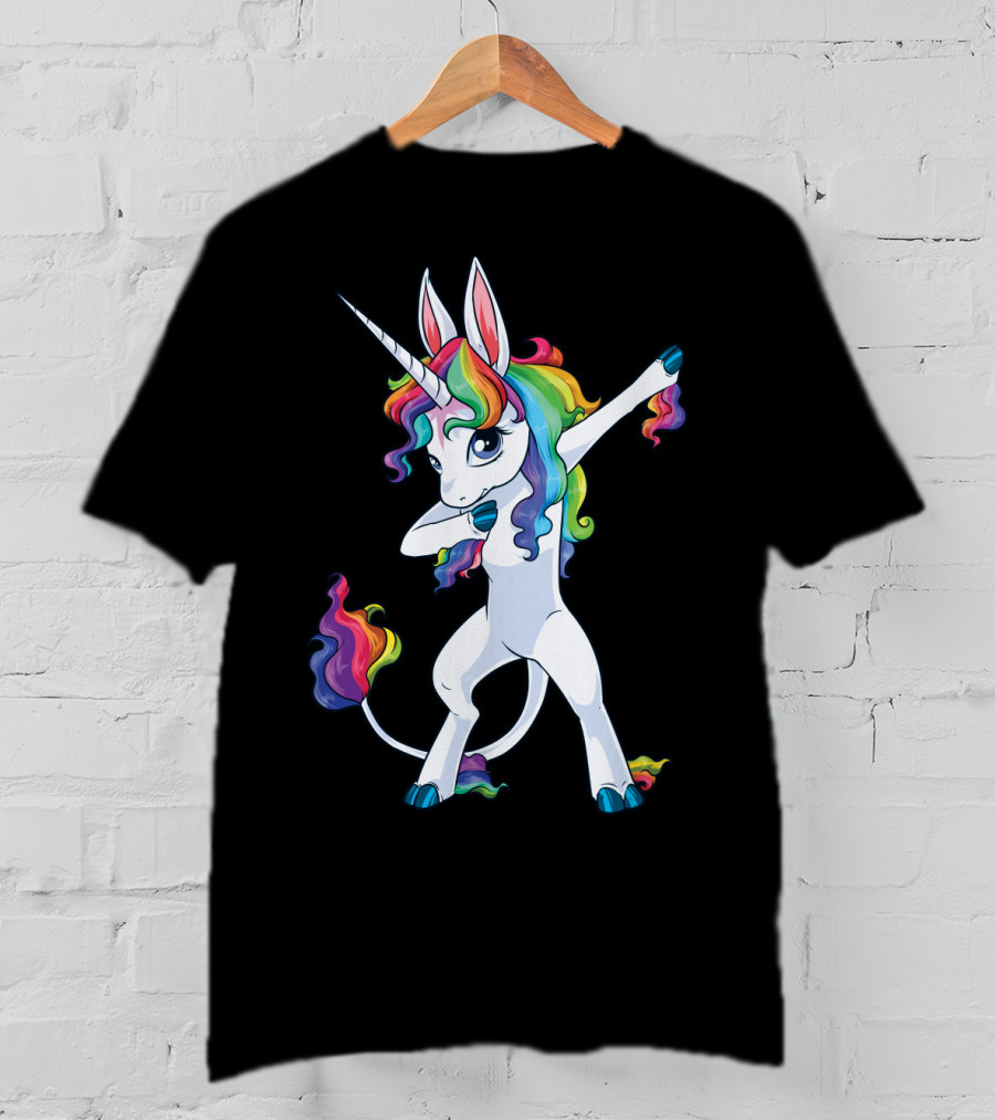 Dabbing Unicorn Party Squad Rainbow Dab T-Shirt