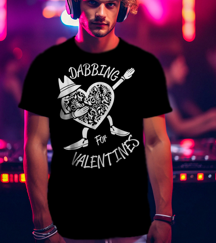 Dabbing For Valentines Heart Day Boyfriend T-Shirt